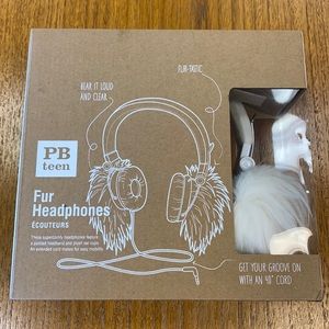 Pottery Barn PB teen fur headphones NEW